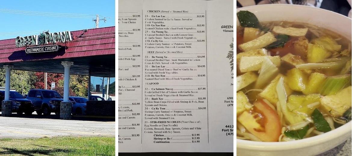 Green Papaya on Hwy 271 S Menu